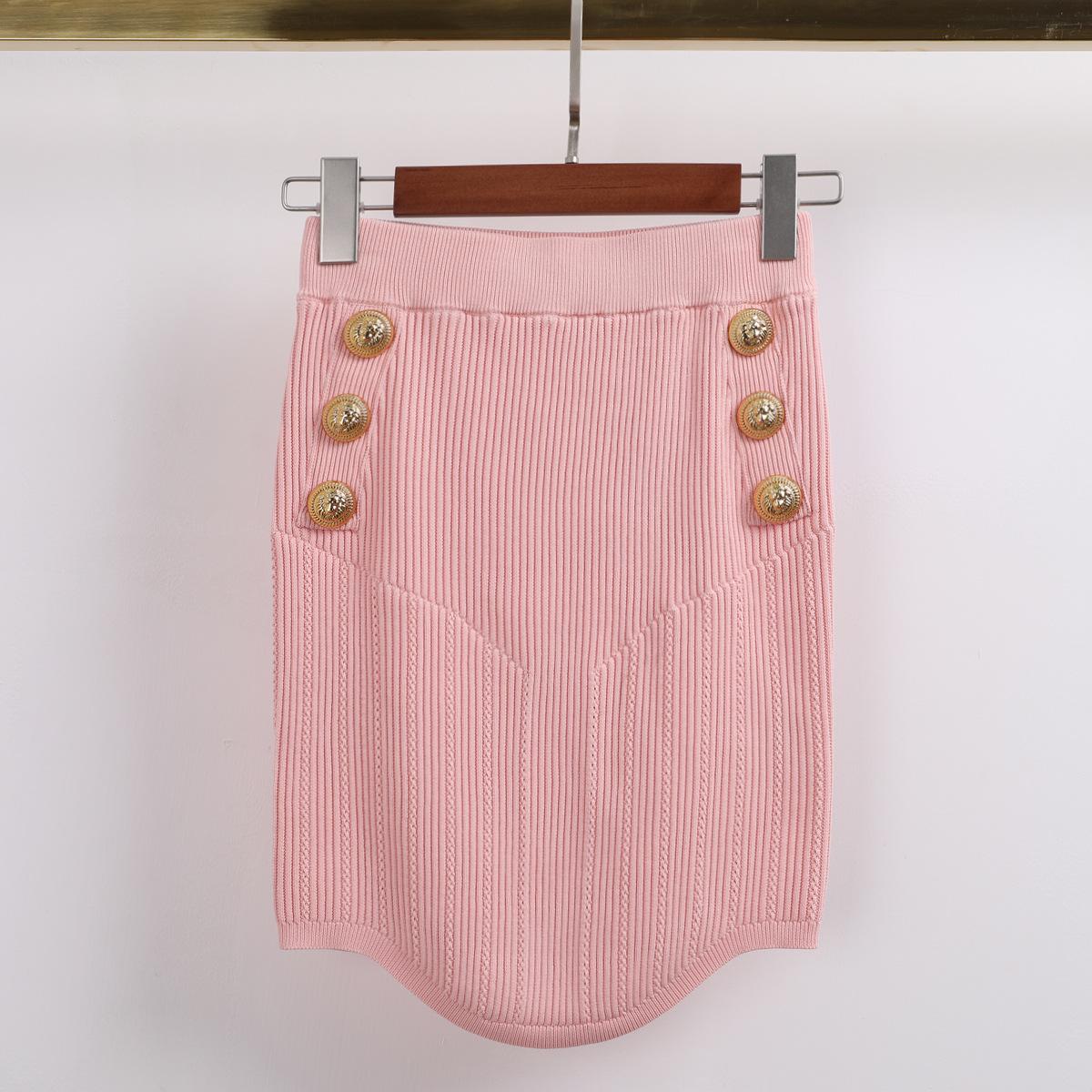 Cross-border high-quality spring and summer new women s fashion knitted jacket top + skirt cover S
