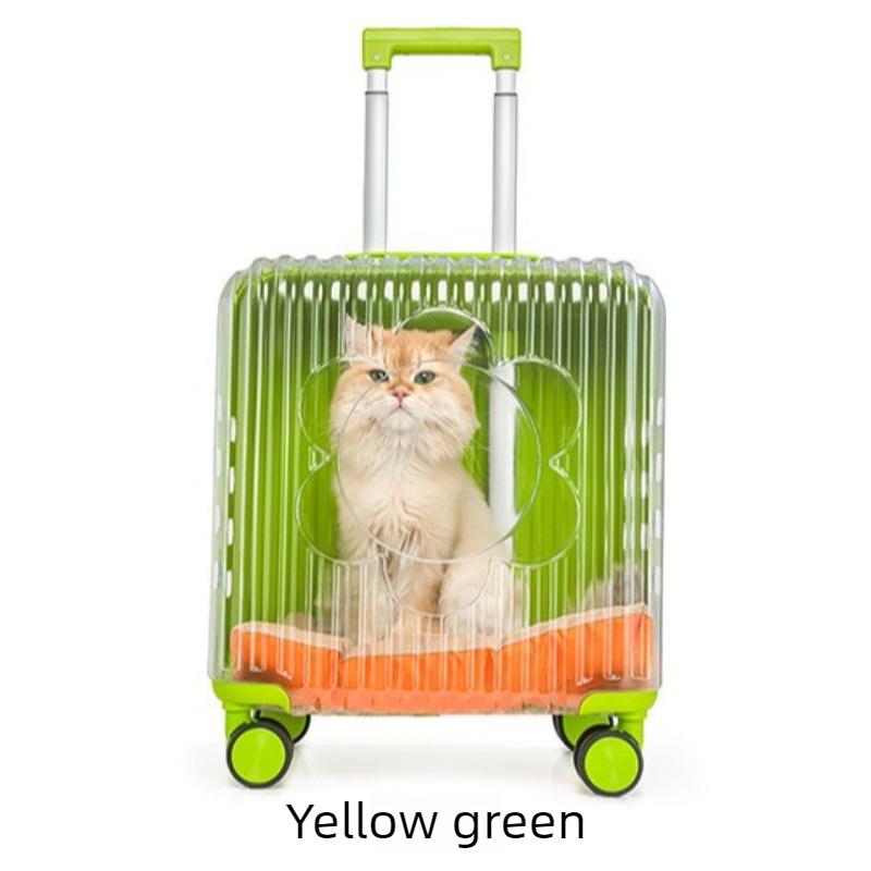 

Transparent Cat Carrier Trolley Case Wheeled Pet Luggage with Handle Carriers Cat Dog Outdoor Travel Portable Transport Box