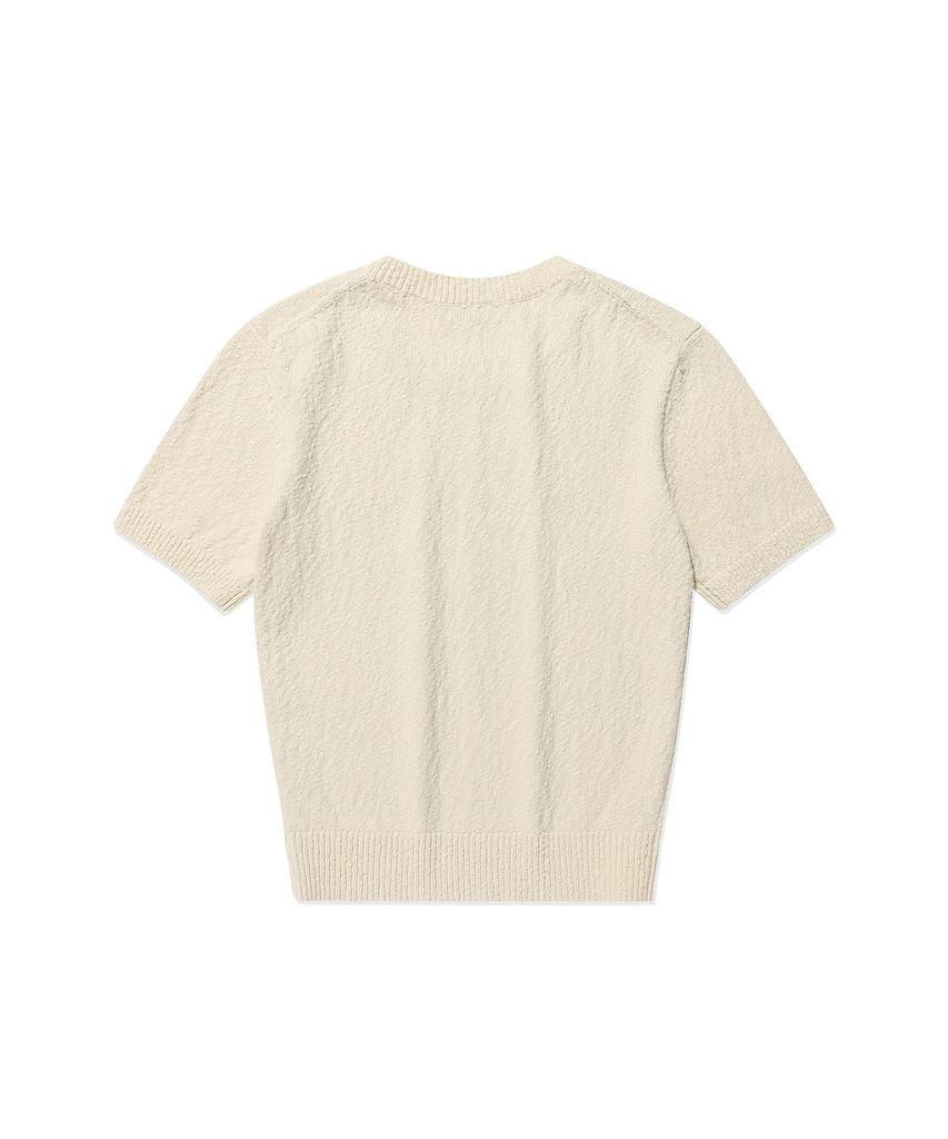 WACKY WILLY Women'S Big Lily Graphic Short Sleeve Knit Cream