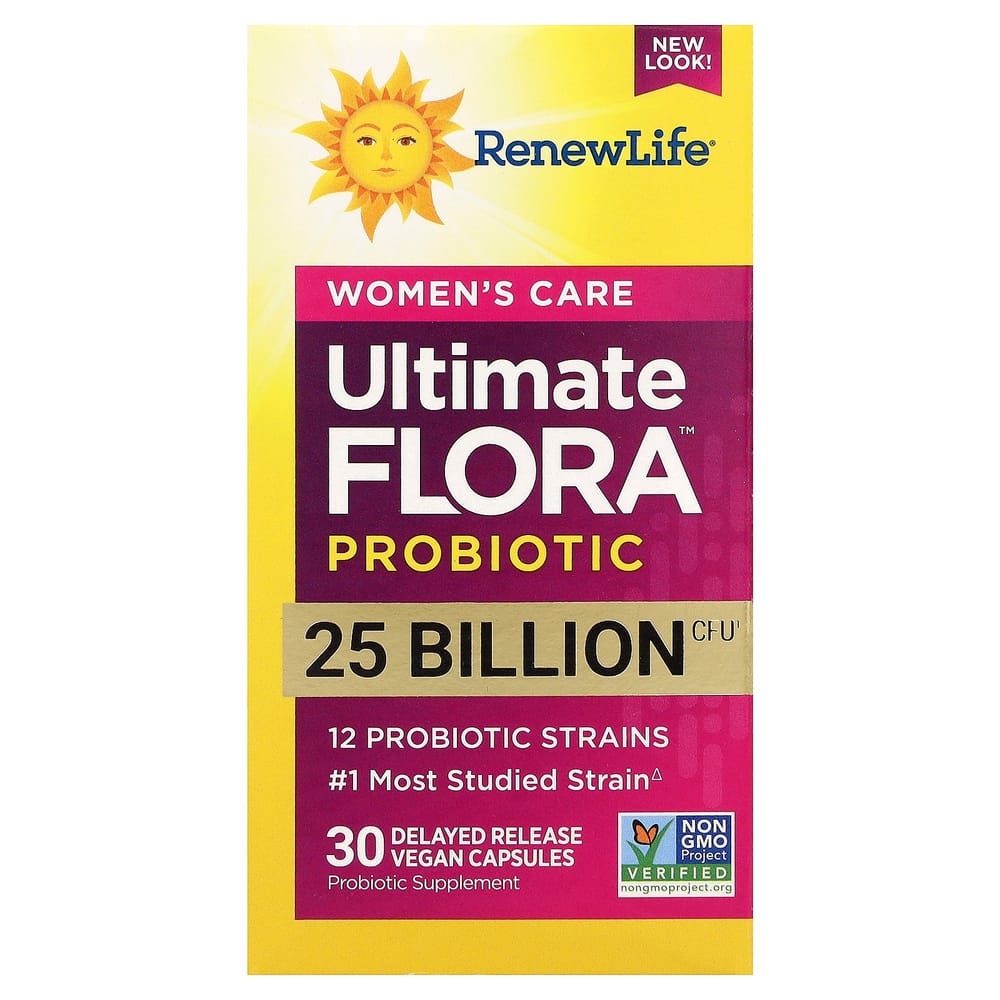 Renew Life Ultimate Flora Probiotic 25 Billion Veggie Capsules, 30 Count