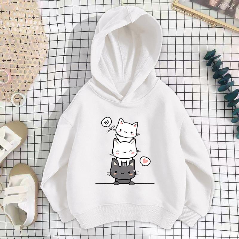 Girls' Shoulder Sweater Hooded Long-sleeved Loose Sweatshirt Casual Comfortable Hoodies Sweatshirts Girls