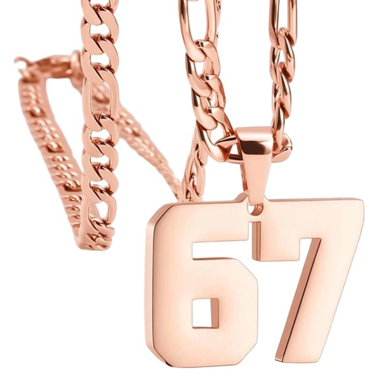 

Кумедна necklace з підвіскою-цифрою 67, стійка до корозії нержавіюча сталь, ланцюжок на ключицю, аксесуар для соціальних заходів