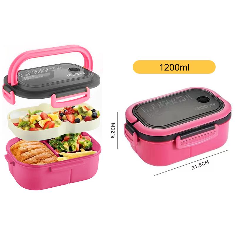 Double-layer Lunch Box Student Office Worker Bento Box Outdoor Picnic Fruit Food Container Light Salad Reducing Meal Lunch Bags