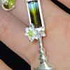 Women Necklace Cocktail Glass Shape Charm Necklace with Olivine Inlay Adjustable Length Weddings Parties