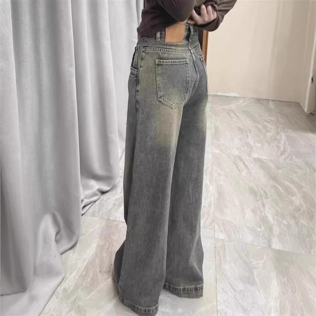 Vintage High-Waist Wide-Leg Jeans - Spring/Autumn Retro Style 2025