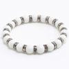 8mm White Porcelain Beads Rhinestone Bracelet: Trendy Unisex Wristband with Hand Rope