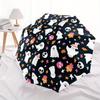 1pc Ghost Halloween Automatic Open/Close Umbrella with One-Touch Button, Compact Folding Canopy, Sturdy 8-Rib Windproof Design