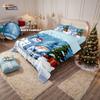 3pcs Christmas cartoon snowman goblin print coreless duvet cover set multi size bedroom dormitory bedding holiday decoration
