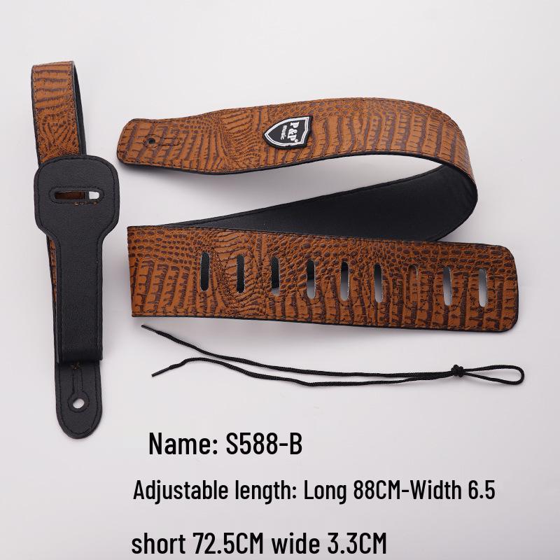 PU Leather Guitar Strap: Acoustic, Electric & Classical - No-Hole, Widened Shoulder Design