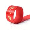 1 Roll,Happy New Year Wrapping Ribbon,New Year Ribbon,Width 2cm/0.787inch,2300cm/905.51inch,Polyester Woven Ribbon,New Year Gift Wrapping,Polyester