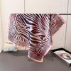 Retro striped imitation silk square scarf shawl versatile scarf high-end neck small square scarf headscarf silk scarf women