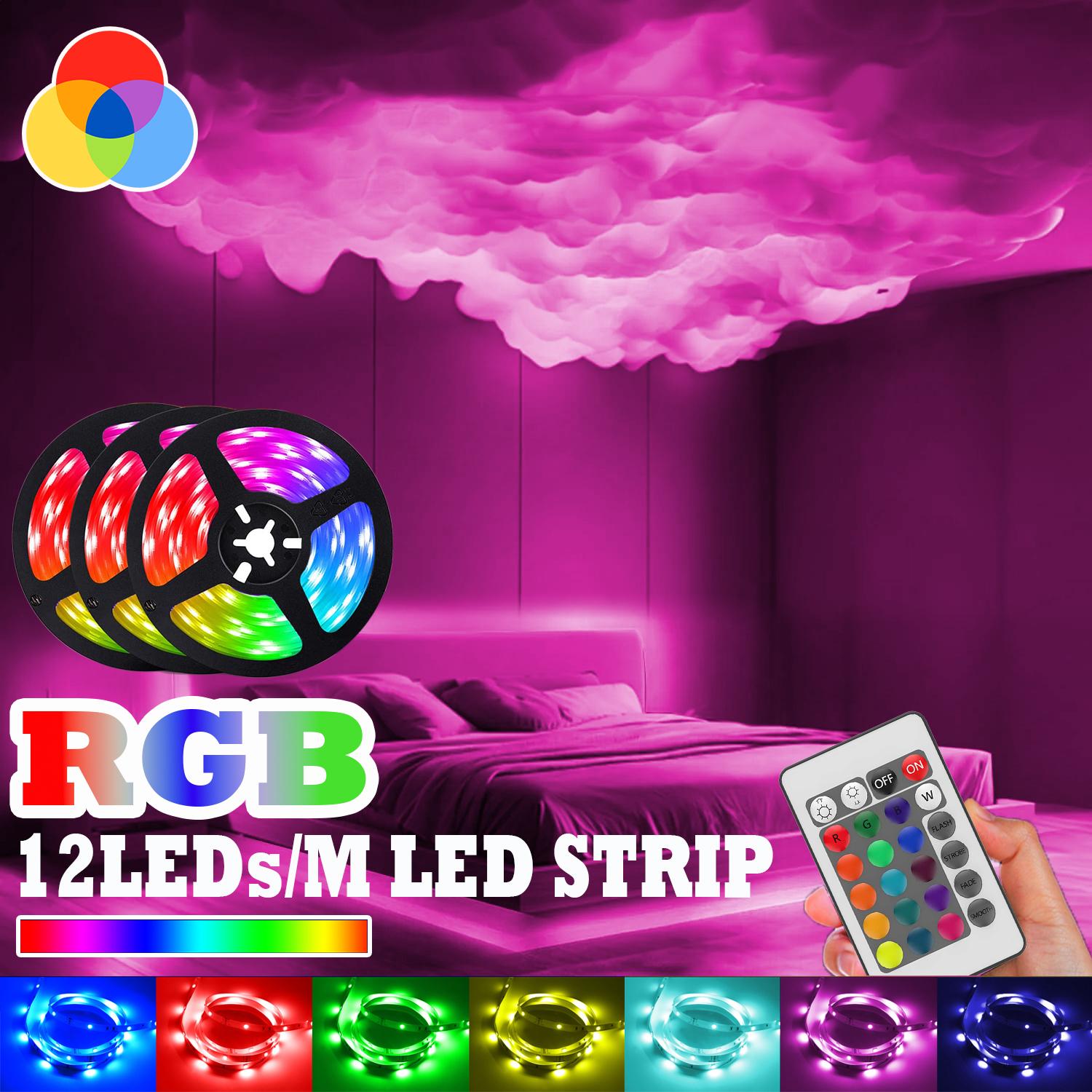 

RGB LED Strip Lights for Bedroom USB Powered,24Keys Remote Control,Color Changing Ambient Lighting for Room Decor, Kitchen & Bar 1m