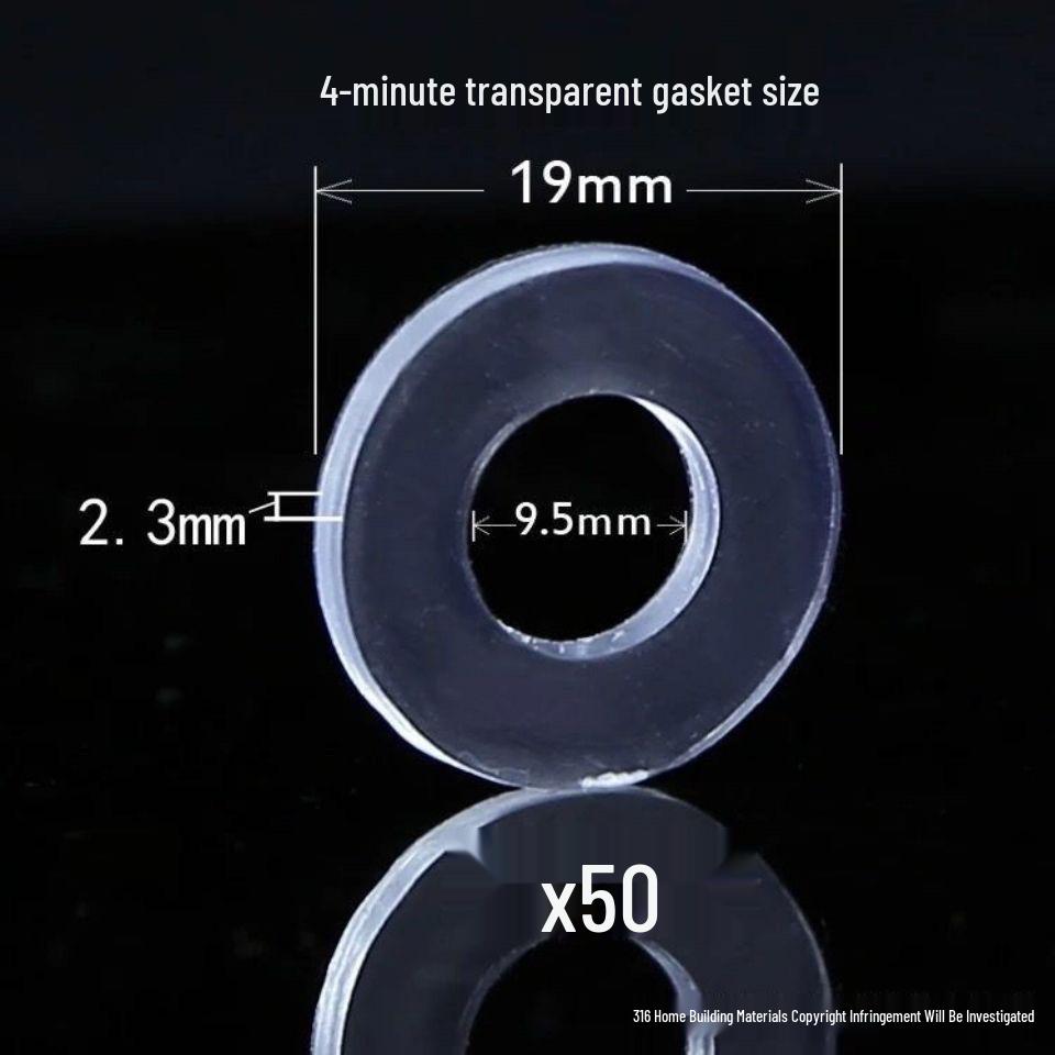 4-Minute Shower Head & Hose Kit: Flat/Round Washers, Silicone Gasket Accessories