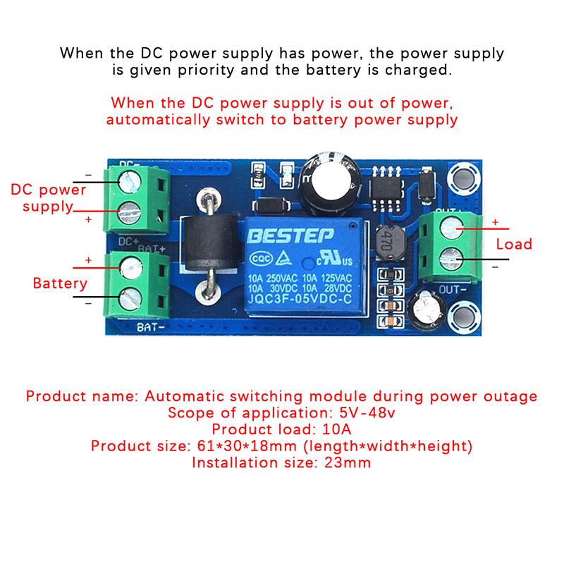 Yx850 Stromausfall Automatische Umschaltung Standby-Batterie Lithium-Batterie-Modul Dc 5V-48V Universal-Notkonverter-Modul