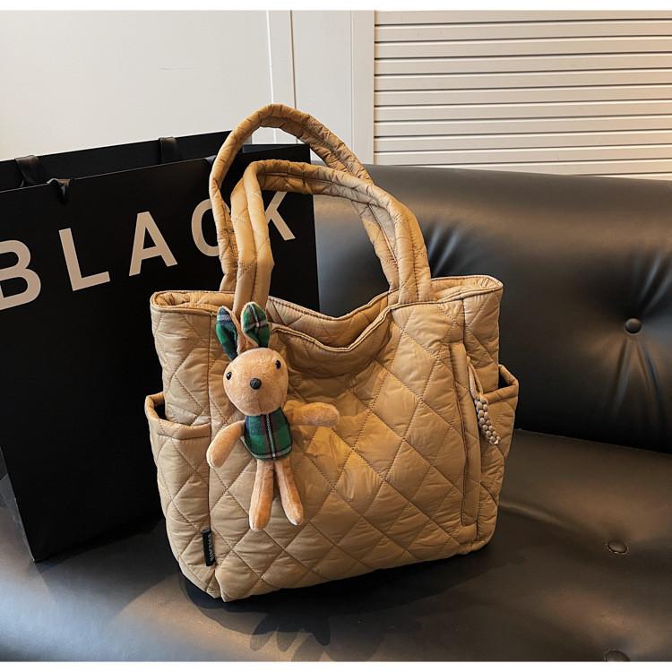 IELGY Ladies Tote Bag Cotton Clothes Large Capacity Commuter Portable Korean Version Fashion One-Shoulder Messenger Bag
