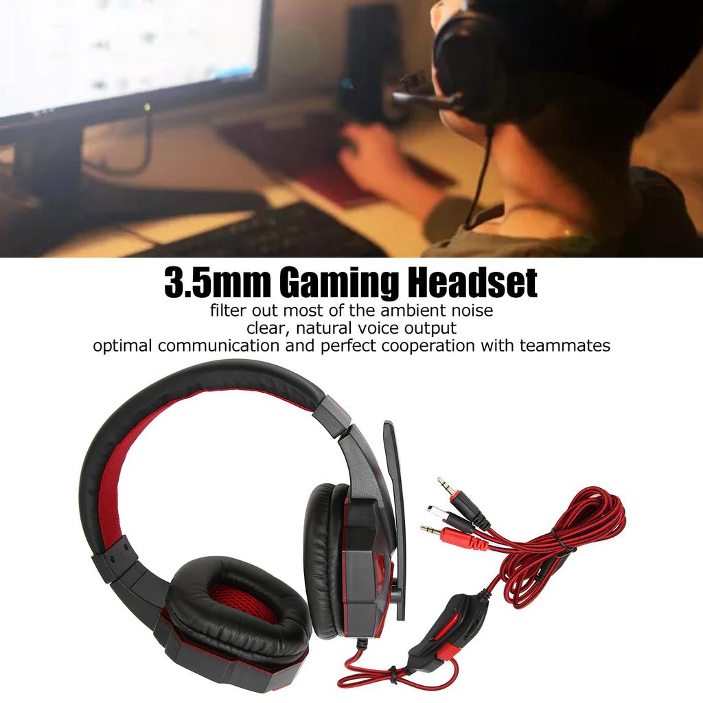 Gaming Headset Lichtgevend   Volume 3,5 mm Gaming Headset met Microfoon voor PC