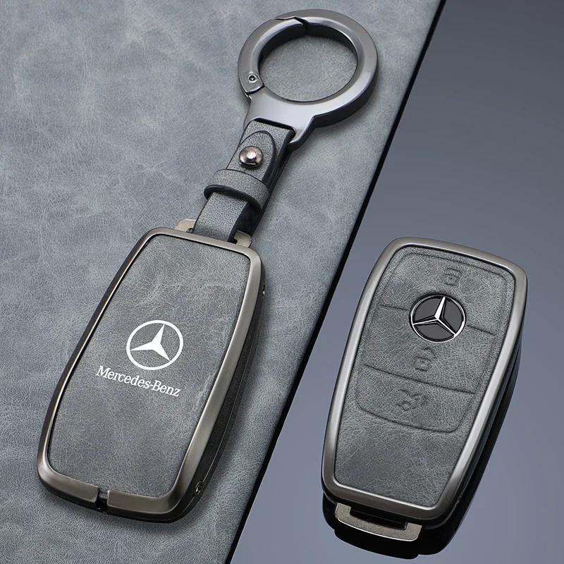 GLC GLB Zinc Alloy Leather Car Remote Key Cover Case For Mercedes Benz A C E S G Class GLC CLE CLA GLB GLS W177 W205 W213 W222