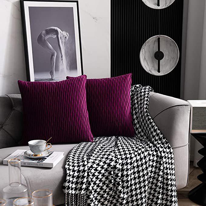 

Подушка для дивана в стиле легкой роскоши, однотонная, в скандинавском стиле, бархатная, плиссированная, в полоску 45 * 45cm (one without pillow core)