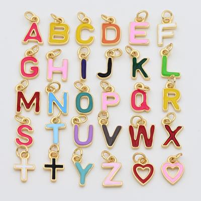 Bunte Dopamin-Buchstaben-Anhänger: 26 Englische Buchstaben DIY Halsketten Zubehör