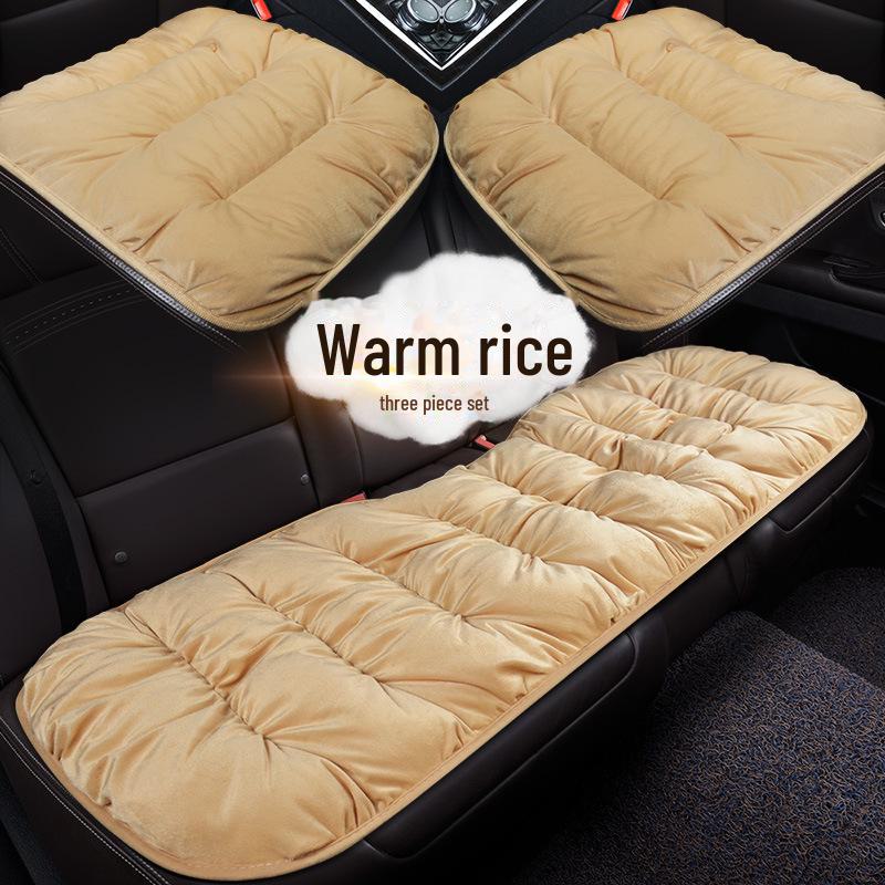 Pernă mică de flanel pentru scaun auto din trei piese pentru toate anotimpurile - pe jumătate înfășurată pentru vară, anti-alunecare și fără legare.