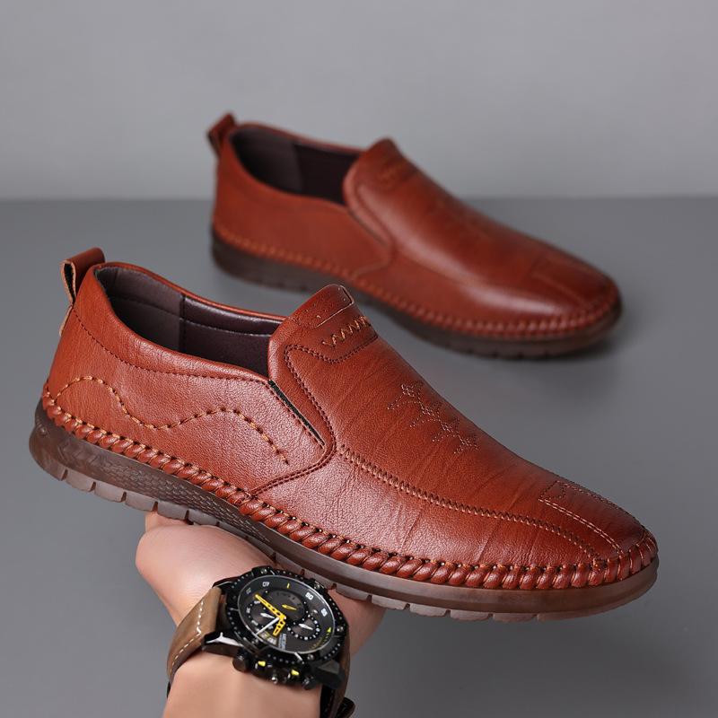 Leather shoes men's summer new casual men's shoes soft sole soft surface non-slip driving
