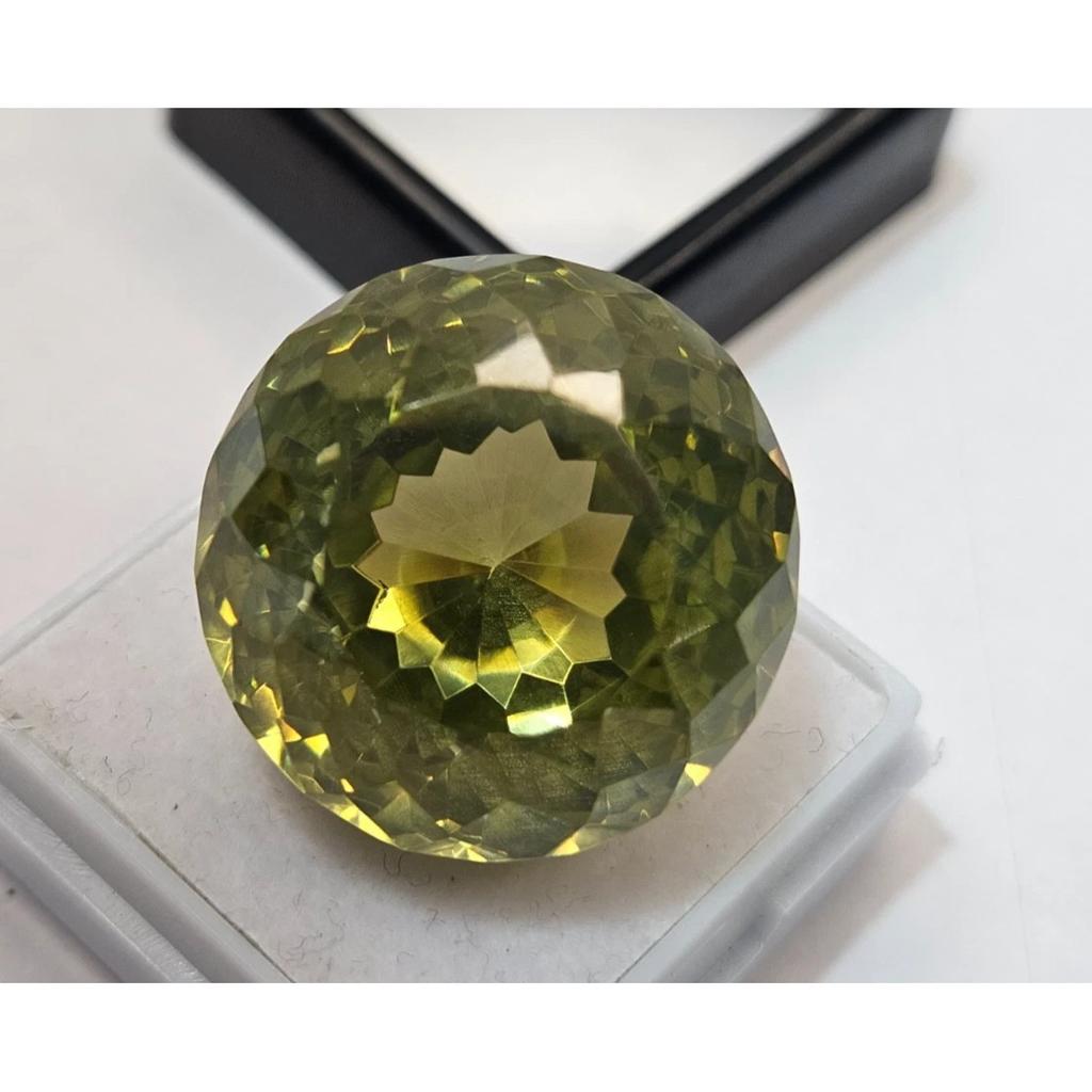Natural Zircon Green Color Cambodian 107.80 Ct Round Cut Beautiful Gemstone