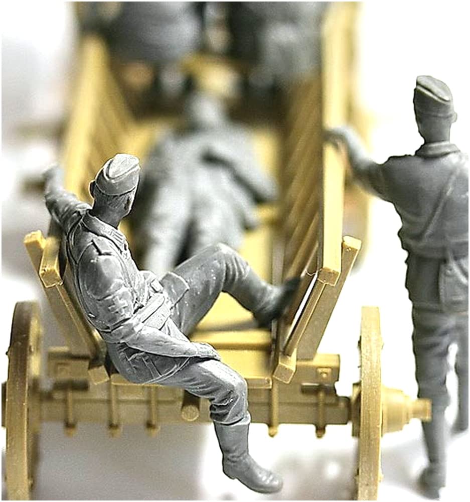 Master Box German 4 Horse Injured Soldier Retreat 4 Plastic Model MB35058 1/35 Infantry, Carriage, Scene,