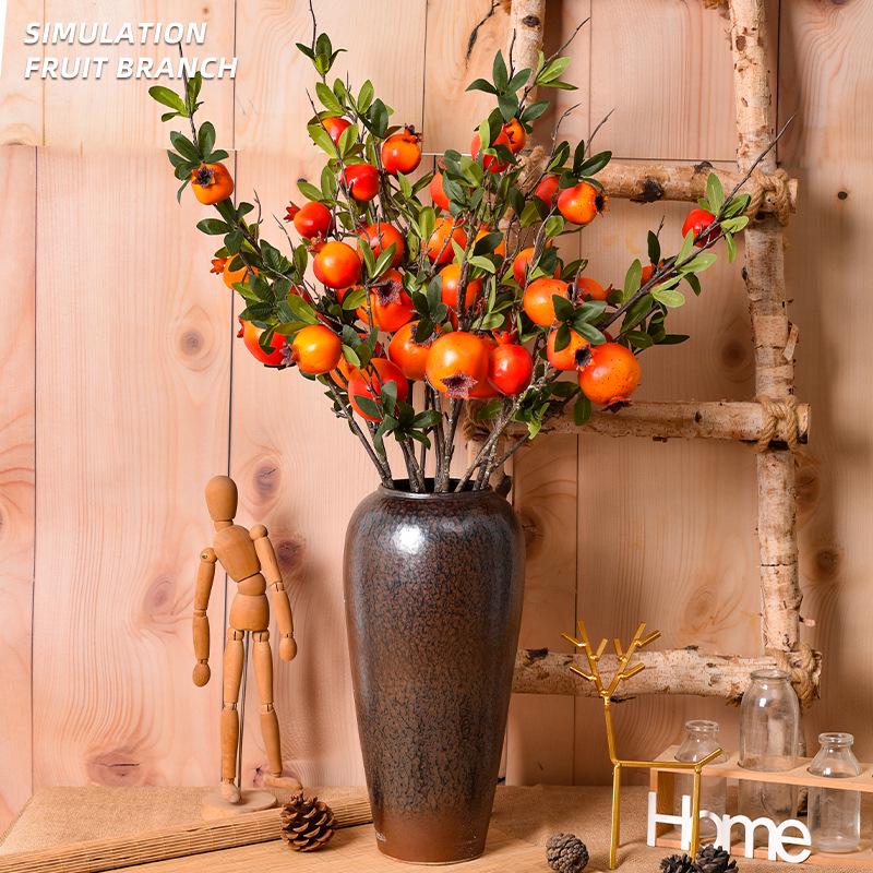 Floor-Standing Artificial Flower Branch Arrangement Vase for Living Room Entrance Decor