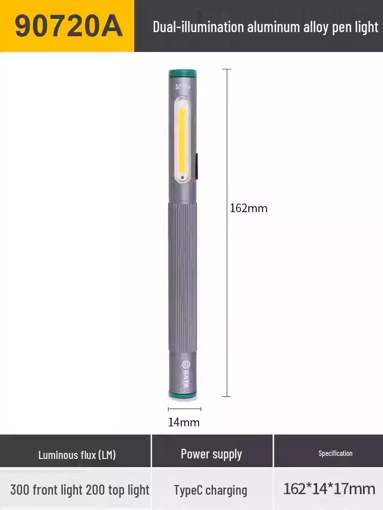 SATA Pen-shaped Rechargeable LED Flashlight with High Beam, Strong Magnet for Automotive Repair and Outdoor Use
