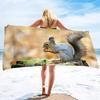 Squirrel Beach Towel Microfiber Quick Dry Sand Free Towel Travel Beach Towels Lightweight Beach Towel Pool Swimming Gym Travel