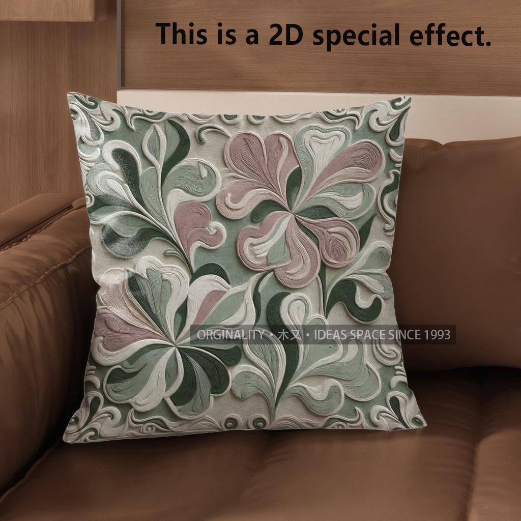 

2D Floral 3D-Embossed Pattern Pillow Covers For Home Pattern Cushion Cover Suitable For Sofa Bedroom Car Pillow Cover 40x40cm