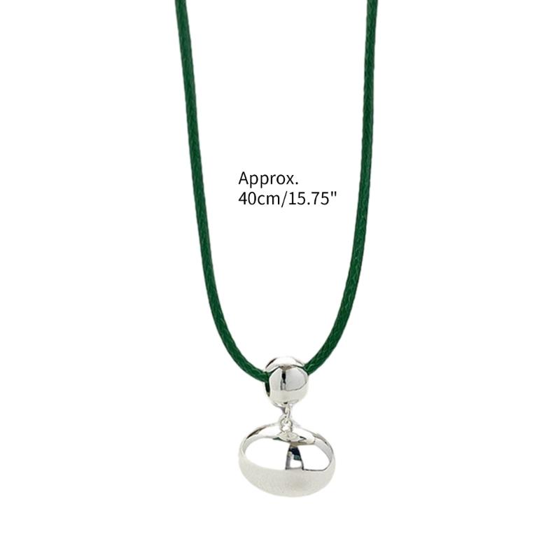Y2k Bean Pendant Necklace Simple Drawstring Clavicle Chain Short Choker Necklaces for Women Girls 2023 Party Jewelry