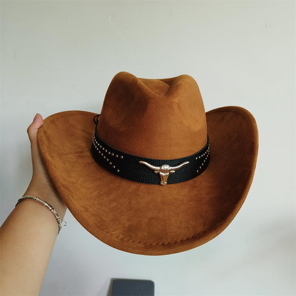new western cowboy hat men suede hat wide brim cowboy hat with belt viet knight hat women sun protect cowgirl hat light hat