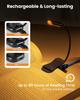 Lightweight Rechargeable 9 LED Amber Book Light  3 Color for Reading in Bed Eye-Care Clip-on Reading Light up to 80 Hours