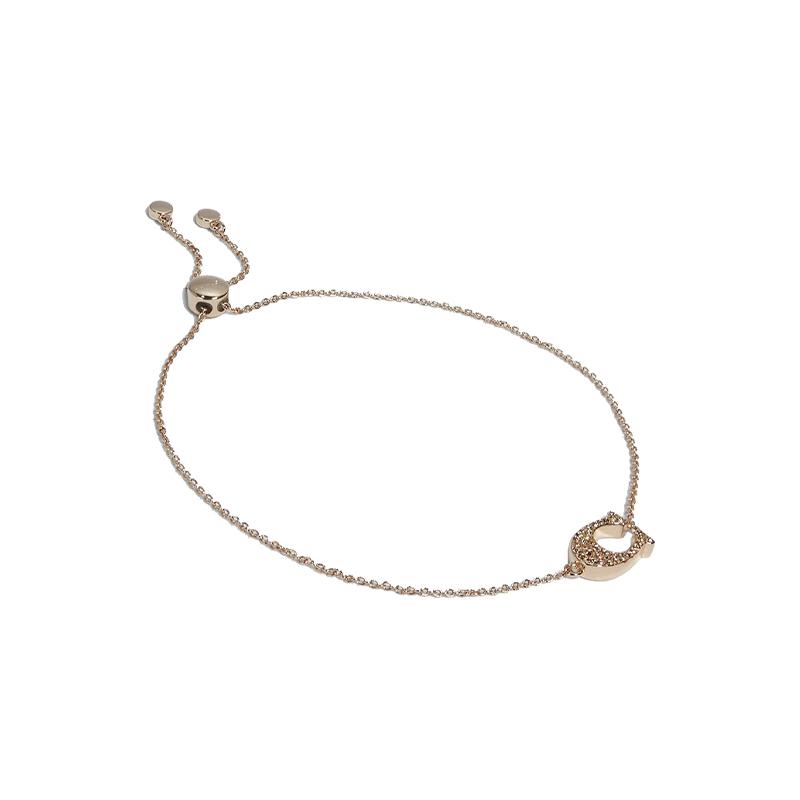 COACH C-shaped gold-plated brass bracelet for women, rose gold