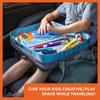 ModFamily Car Child Child Seat Car Back Seat Travel Lap Ages Table, Tray, Table, In-Car Table, Desk, Tray, Blue/Gray, 3+