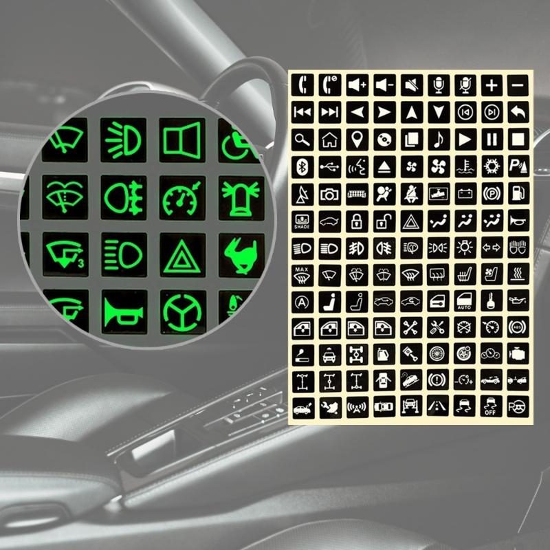 Interrupteurs de Fenêtre de Voiture Auto Bouton Lumineux Autocollants Porte Nuit Lumineux Décalcomanies Accessoire
