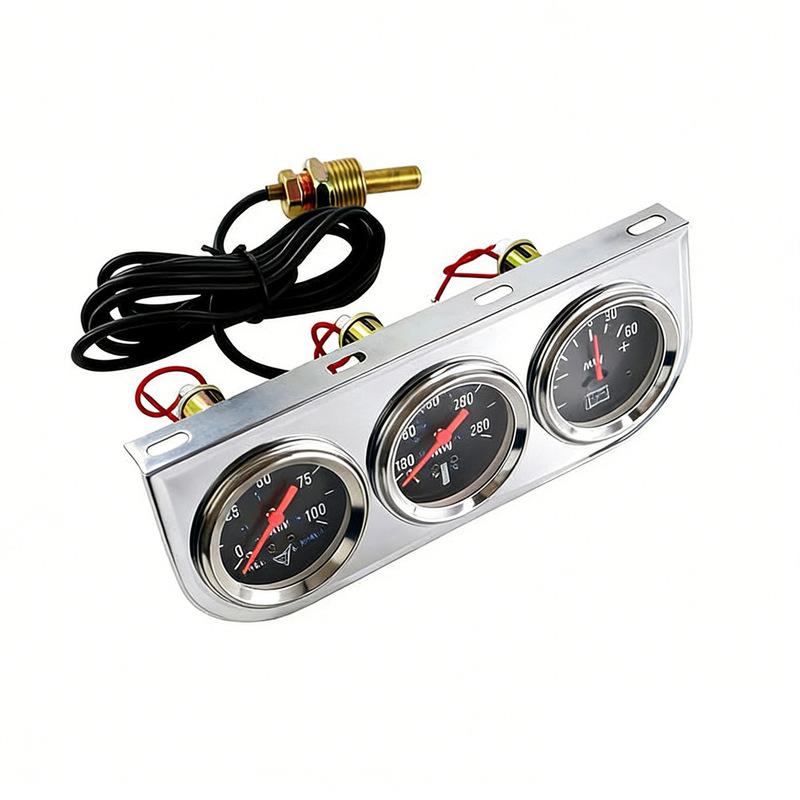 Triple Gauge Cluster For Saloon Cars Lorries Construction Machinery Motorcycles Three-in-one Instrument Cluster Accessories