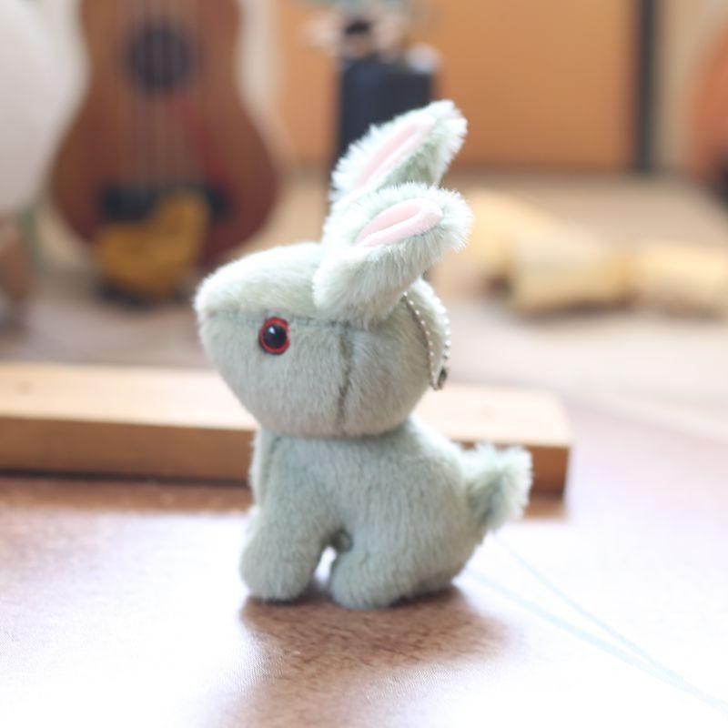 White Cute Cartoon Rabbit Plush Keychain Short Bag Decoration Kids Gift Doll
