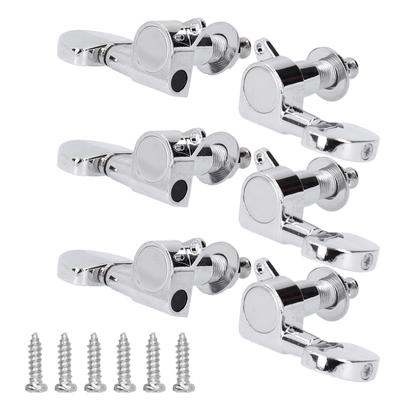 Guitar Locking Tuners Head Knobs Tuning Pegs 3 Left 3 Right Musical Instrument AccessoriesSilver