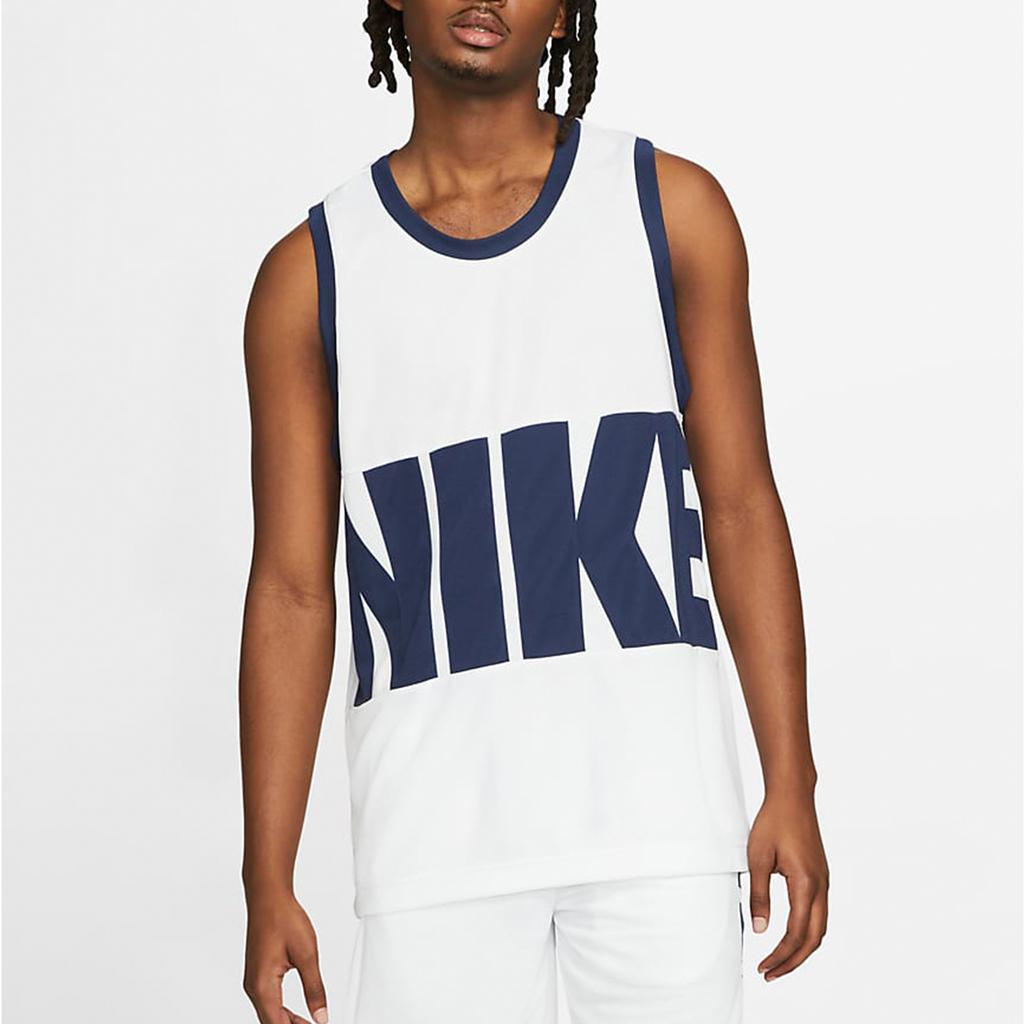 Nike Colorblock Buchstabenlogo Basketball Tanktop Herren Tops Weiß DA1042-100