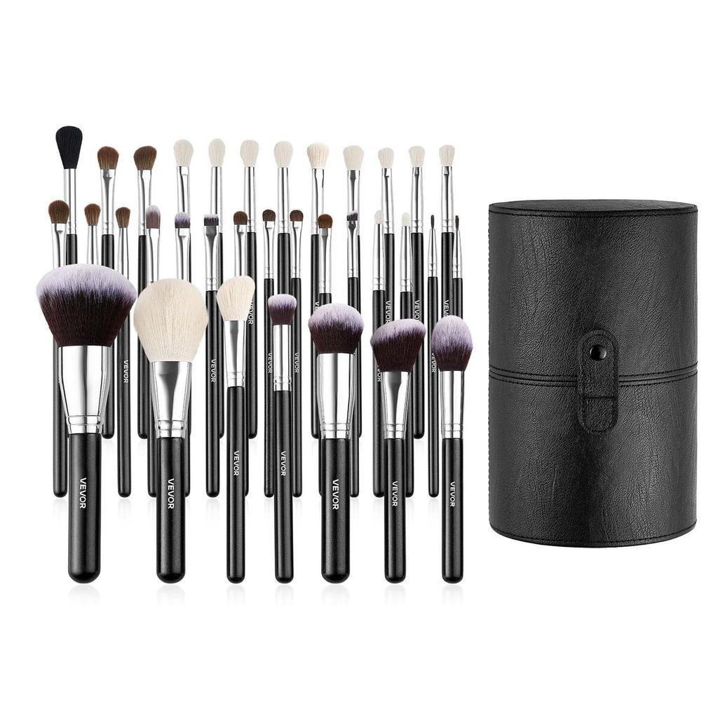 34-Piece Makeup Brush Set, Professional Brushes Kit for Foundation Blending Eyeshadow Concealer Blush - with Soft Bristles, Ergonomic Wood Handle,