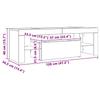 TV Stand with LED Lights Grey Sonoma 120 X 35 X 40 Cm