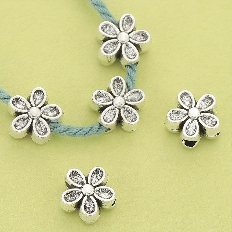 50PCS R931 Alloy Double-Sided Flower Spacer Beads