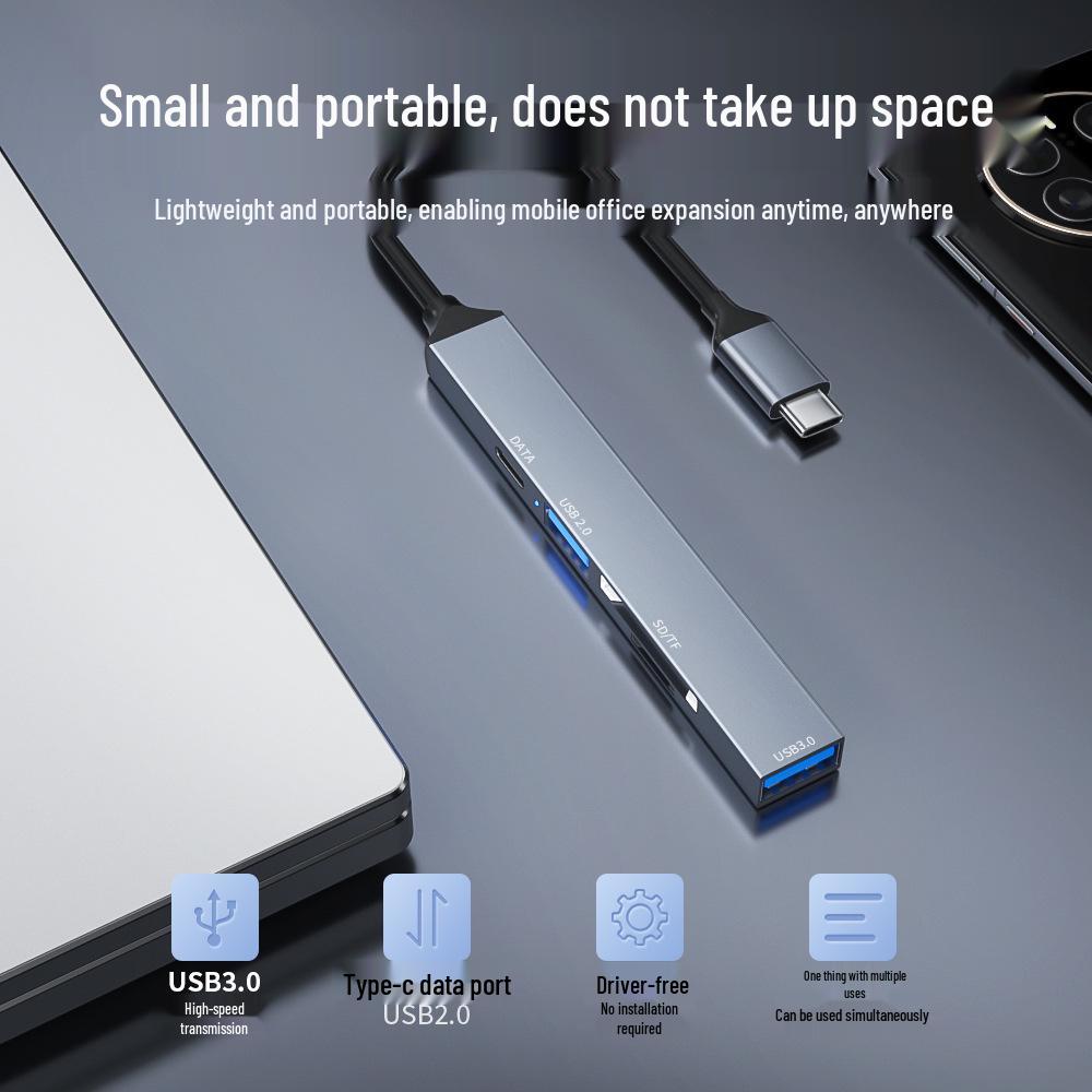 Type-C Multifunction USB 3.0 Hub with SD/TF Card Reader & 5-in-1 Docking Station