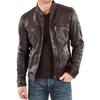 SKINOUTFIT Men's Genuine Lambskin Brown Leather Jacket Stylish Motorcycle Bomber Biker Outerwear MJ 27