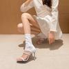 Fashion Women's Fashion Stiletto Sandals Spring New Round Head Thin Strap Set Foot Anti-slip Wear-resistant High Heels