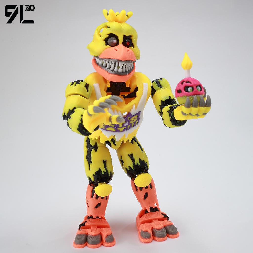 9L3D Gedruckte Nightmare Chica Titan13 Five Nights Security Breach FNAF Actionfiguren Bär Bewegliches Gelenk Abnehmbares Spielzeug Dummy13