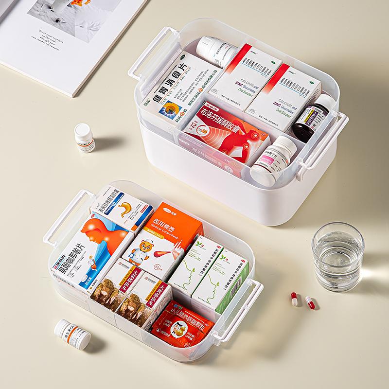 1PCS Large Capacity Storage Box Portable Multi-Layer Medical Medicine Display Cabinet Medical Storage Racks Medicine Storage Box