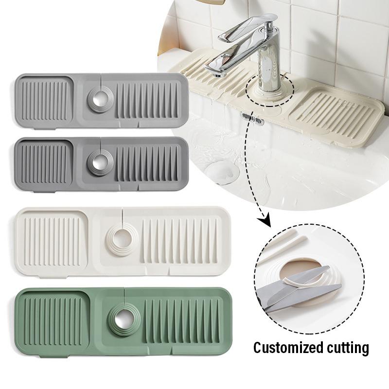 Kitchen Silicone Faucet Mat Faucet Water Catcher Mat Sink Splash Pad Household Countertop Protector Bathroom Splash Guard 1PC